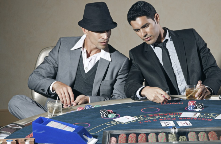 two men playing poker